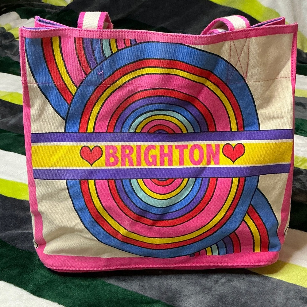 Brighton Multicolor Tote Bag with Pink Accents